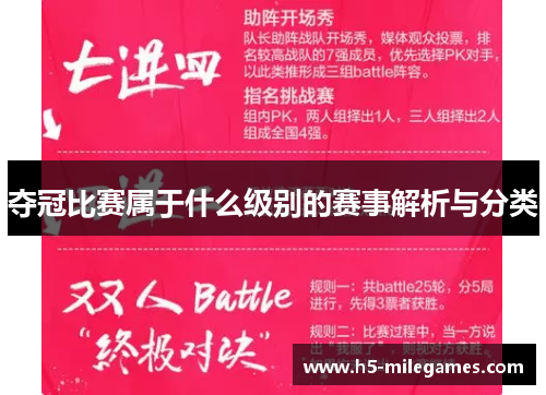 夺冠比赛属于什么级别的赛事解析与分类